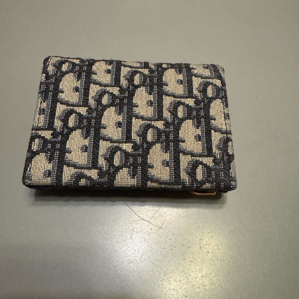 Christian Dior Paris oblique saddle zipped compact card holder navy blue wallet - Picture 2 of 12